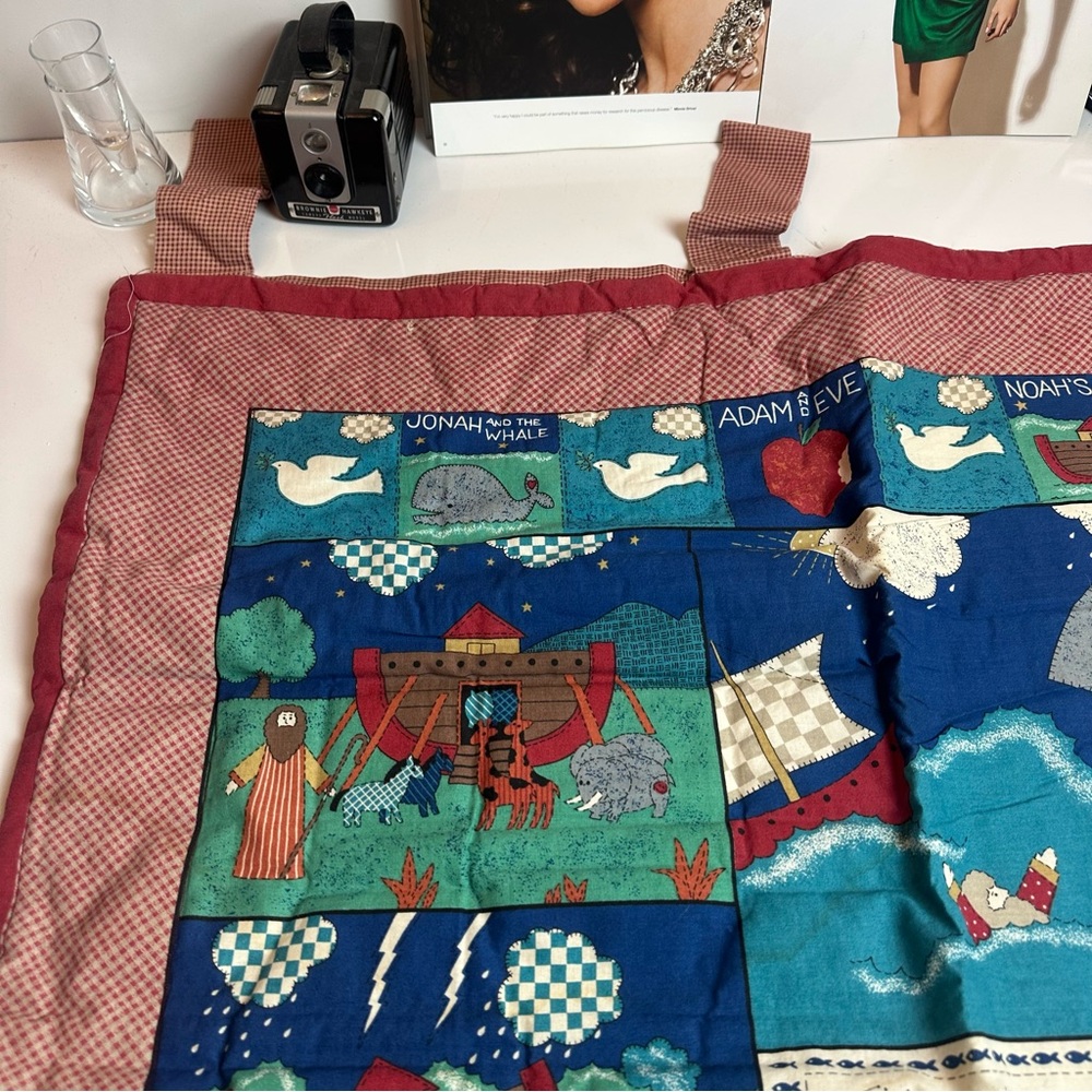 Vintage Handmade Bible Story Quilt Wall Hanging Cottagecore Christian Nursery - Picture 2 of 9